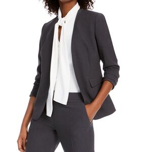 BAR III collarless open front granite gray  Blazer